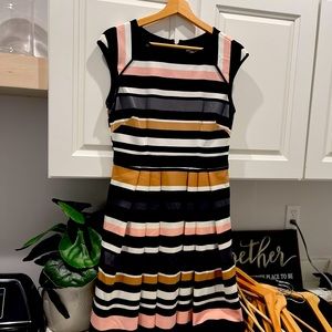 Vince cumuto multi color midi dress side slut pockets